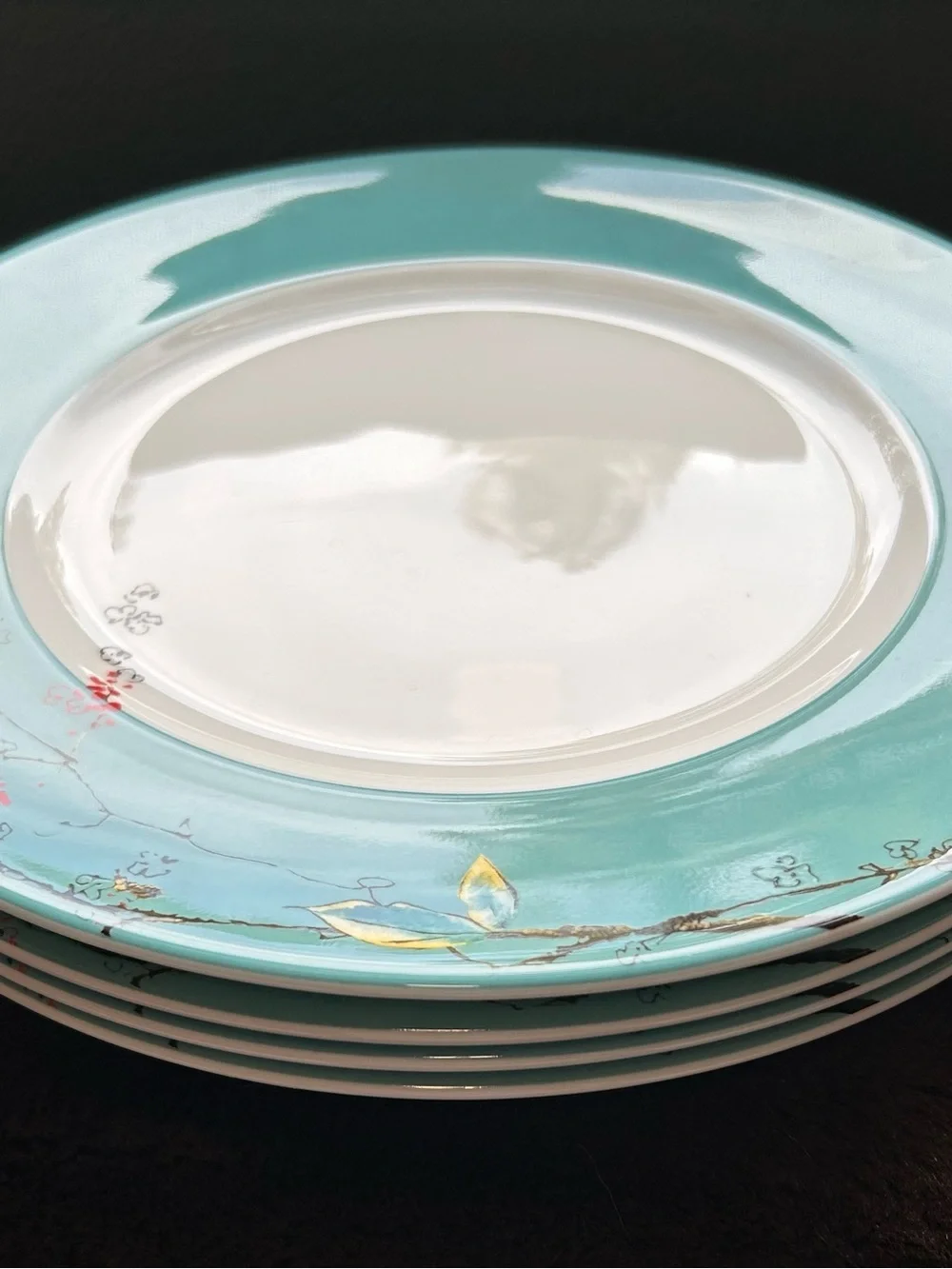 Lenox CHIRP Turquoise Simply Fine -- Set of 4 Dinner Plates 11